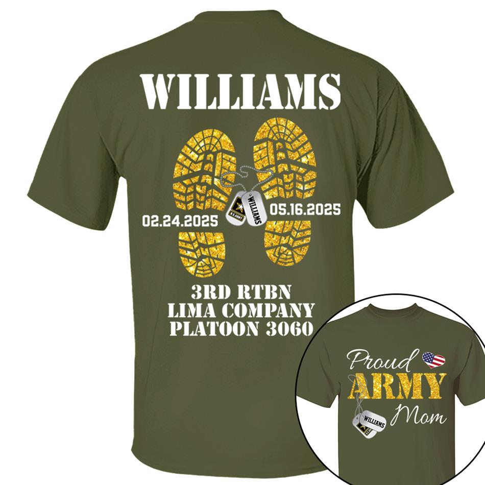 Proud Army Mom, Wife, Dad, Sister... US.Army Shirt Personalized Soldier's Name & Family Member Military Shirt H2511 Trna