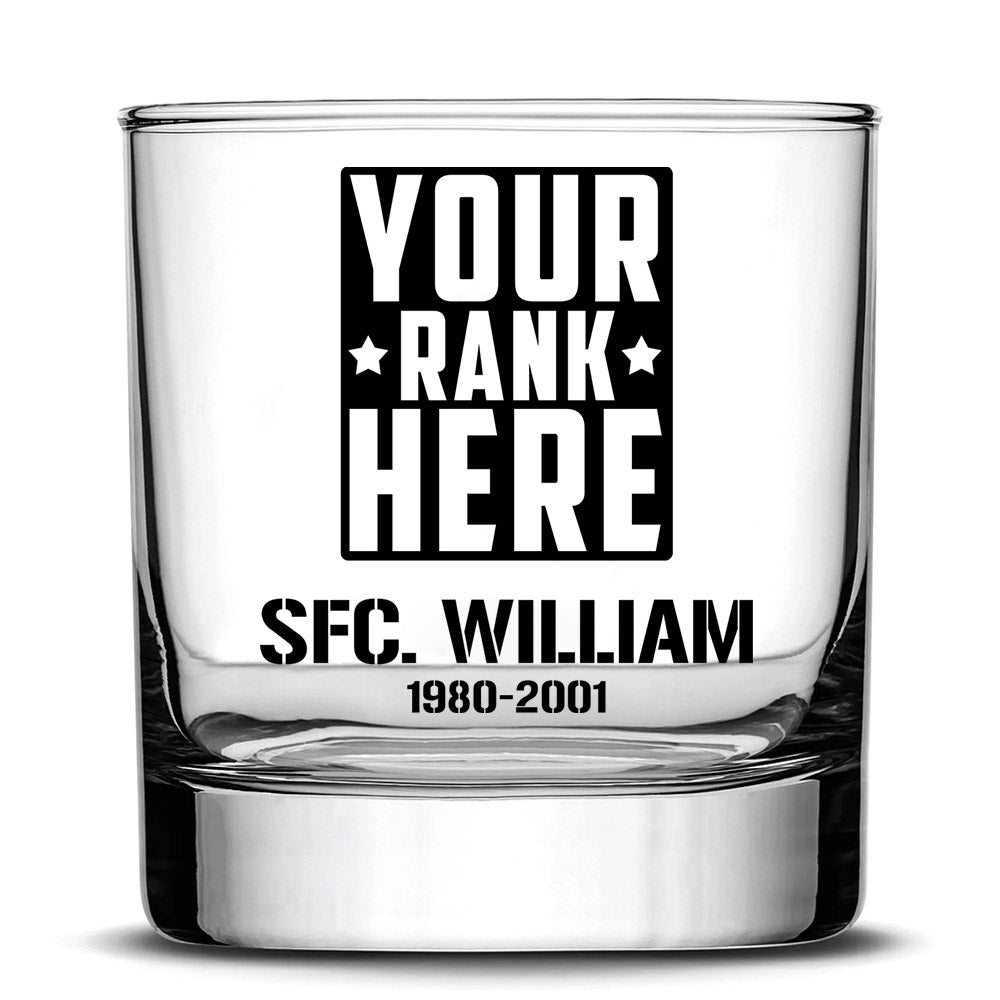 Custom Rank All Branches Glasses Gift For Military Veteran H2511