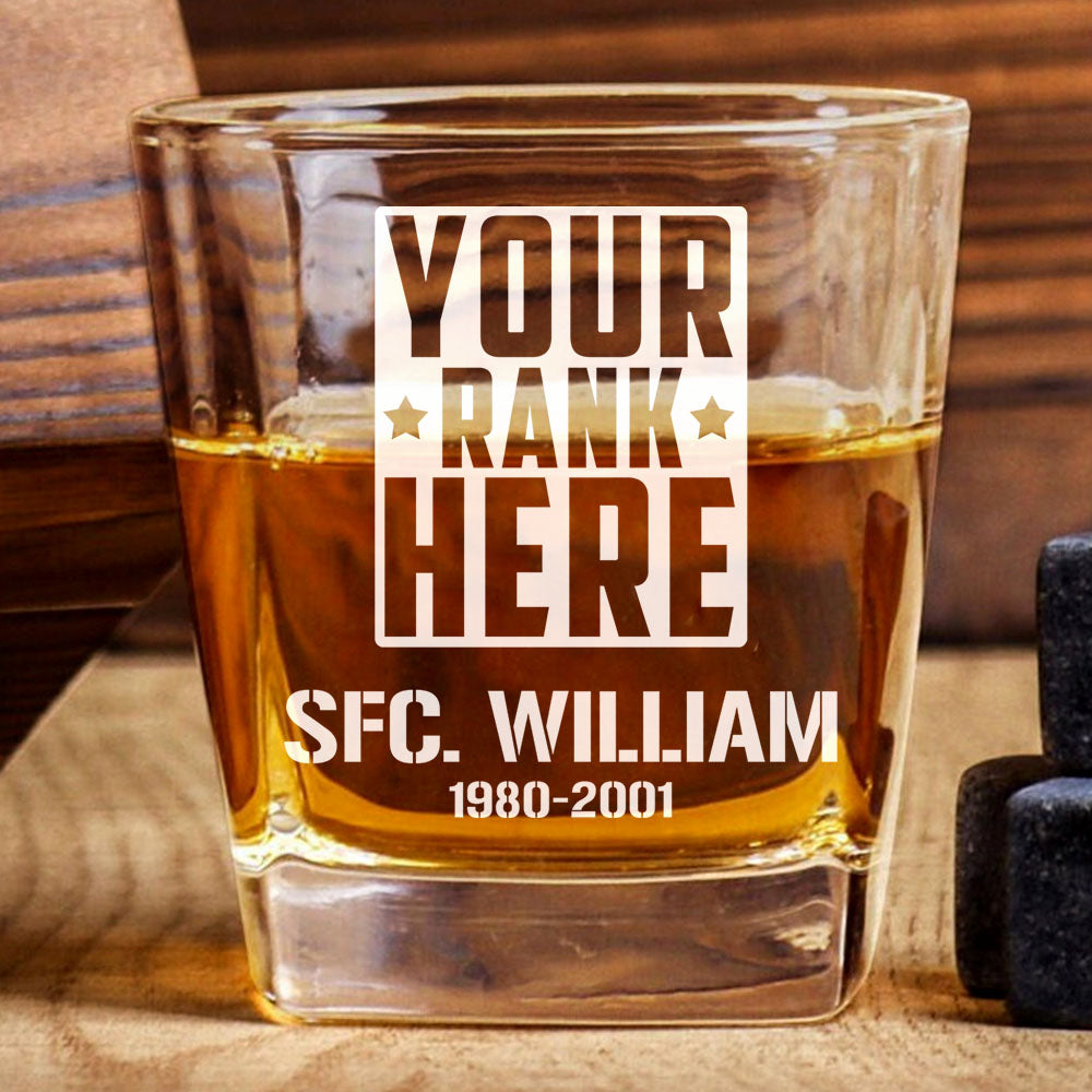 Custom Rank All Branches Glasses Gift For Military Veteran H2511