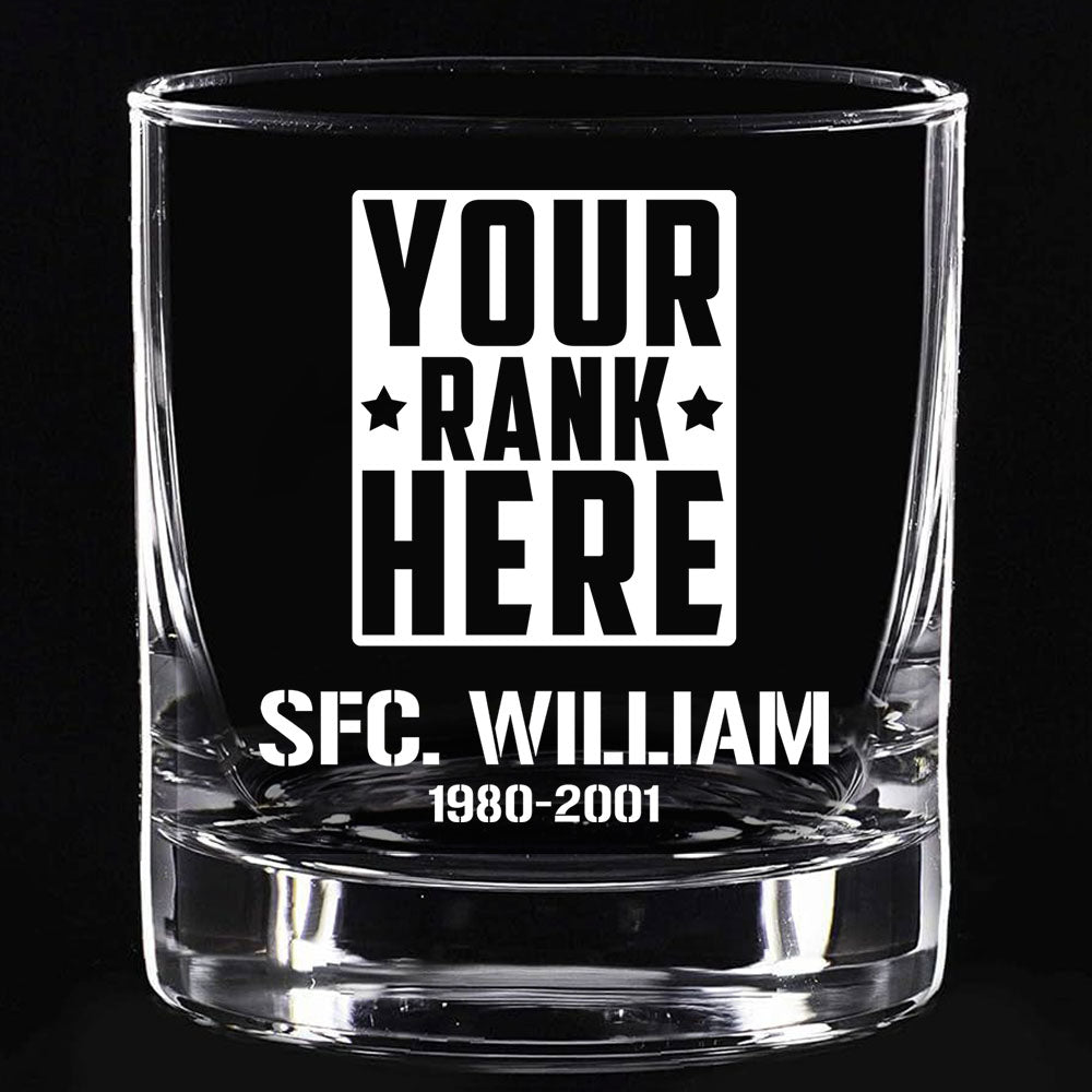 Custom Rank All Branches Glasses Gift For Military Veteran H2511