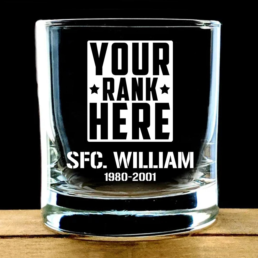 Custom Rank All Branches Glasses Gift For Military Veteran H2511