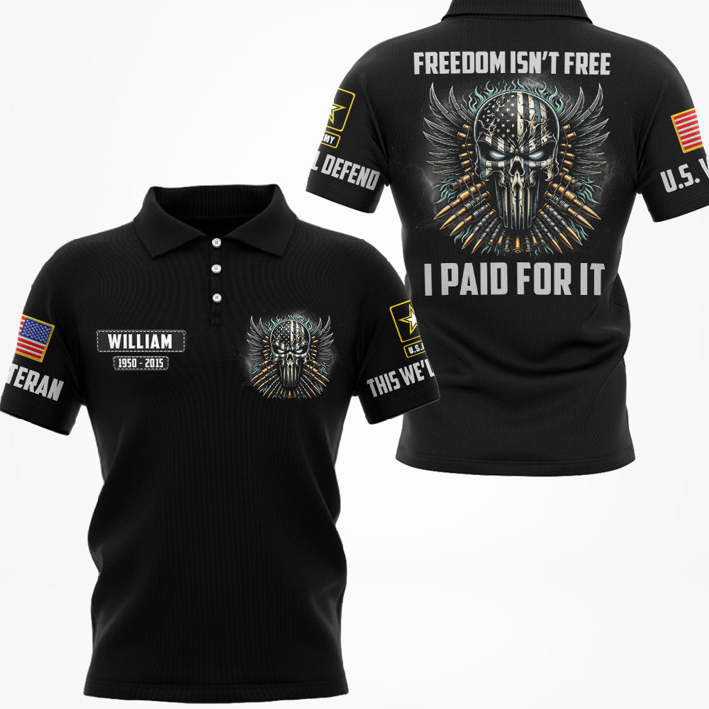 US Veteran Freedom Isnt Free I Paid For It Personalized All Over Print Shirt For Veteran H2511