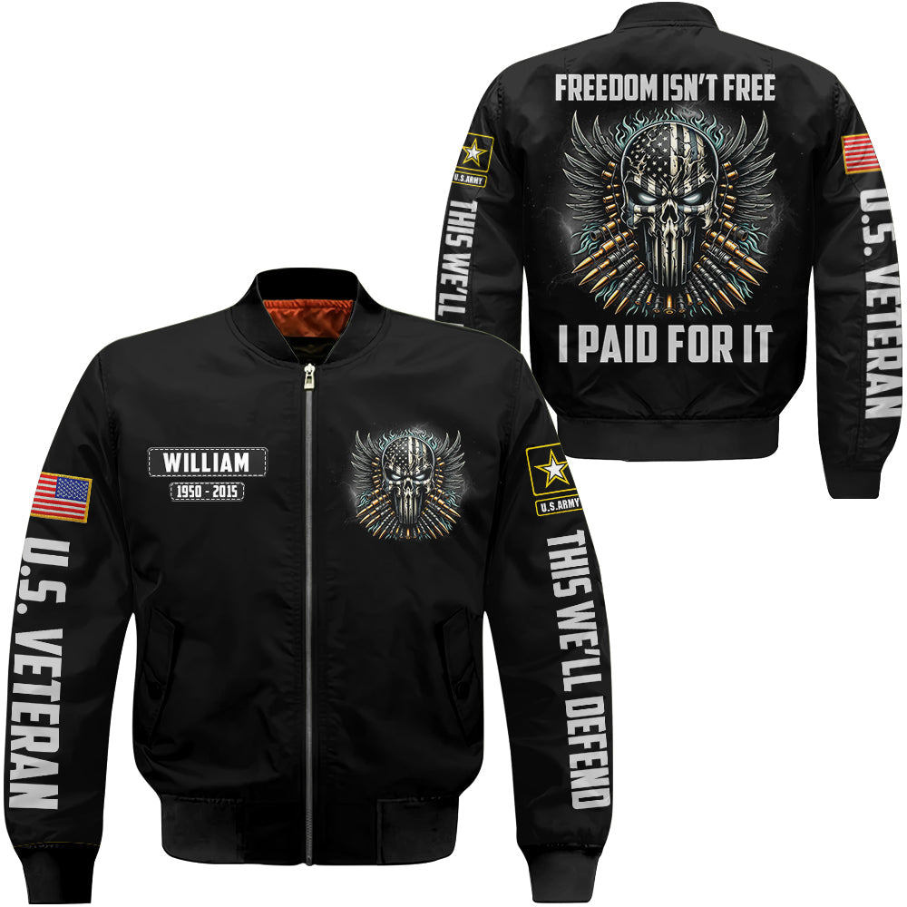 US Veteran Freedom Isnt Free I Paid For It Personalized All Over Print Shirt For Veteran H2511