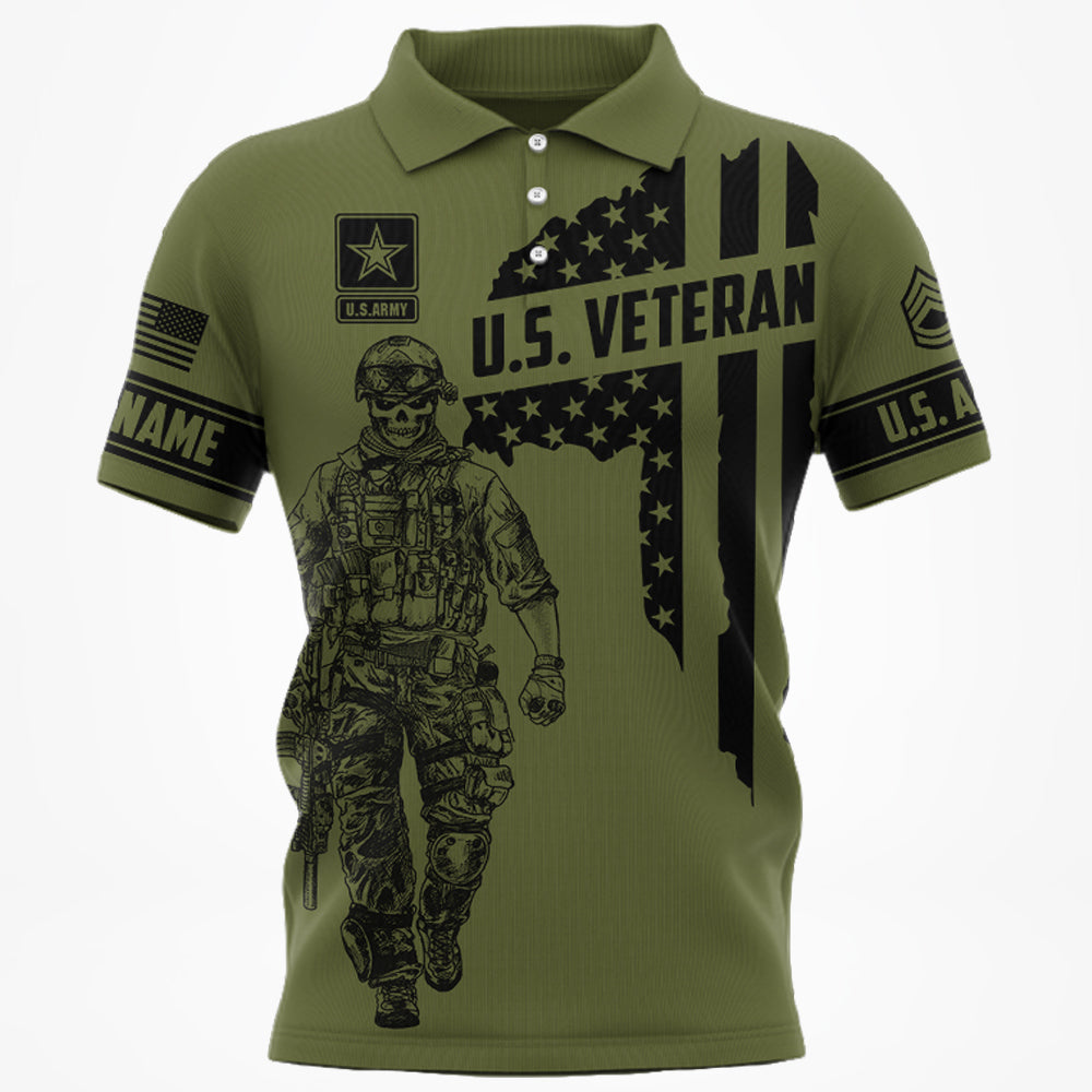 Personalized US Veteran All Over Print Shirt Grunge American Flag H2511