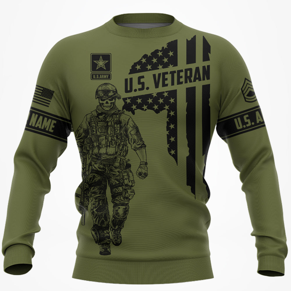 Personalized US Veteran All Over Print Shirt Grunge American Flag H2511
