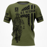 Personalized US Veteran All Over Print Shirt Grunge American Flag H2511