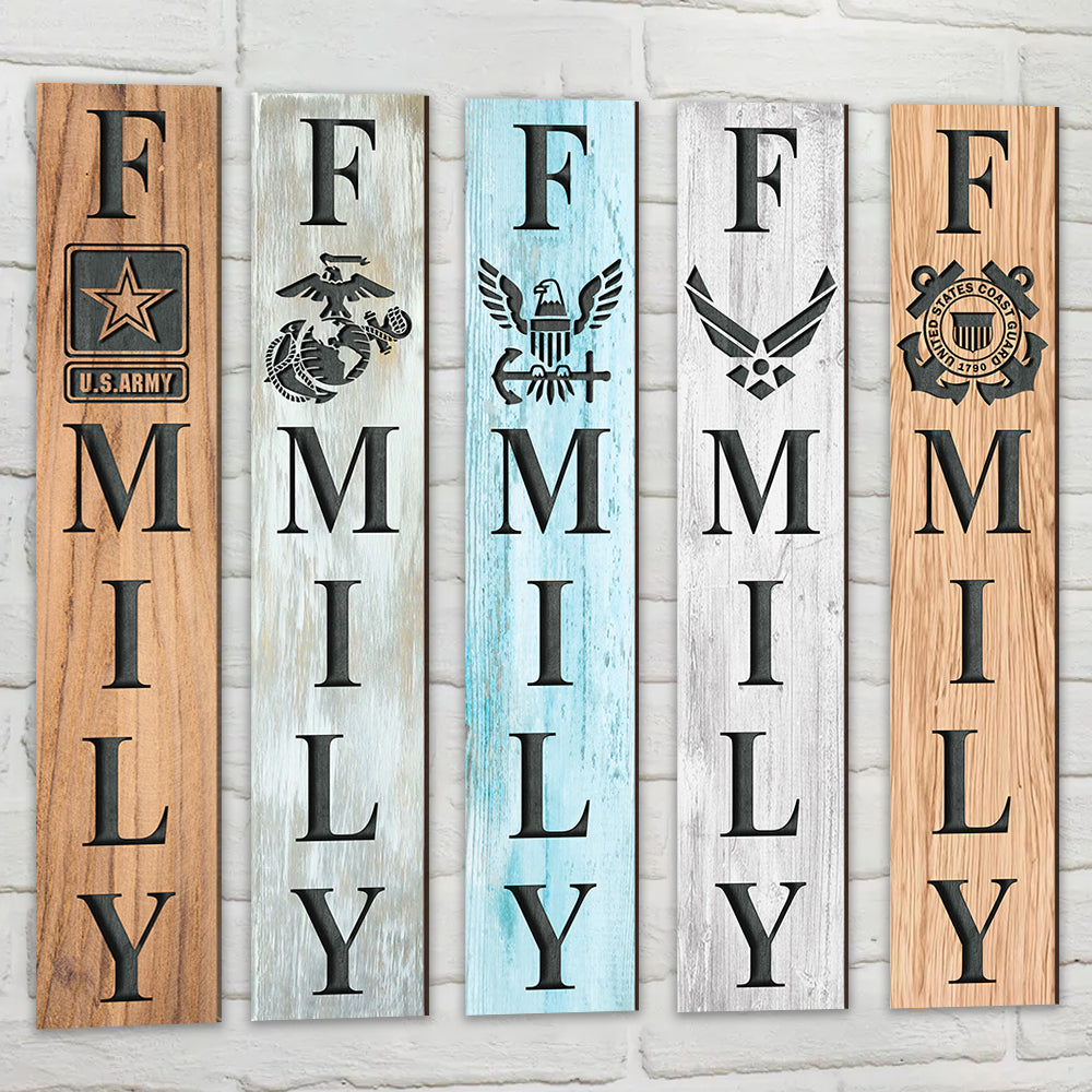 United States Army Military Branches Family Sign Custom Wooden Sign Home Decor For Military Families H2511 Trna