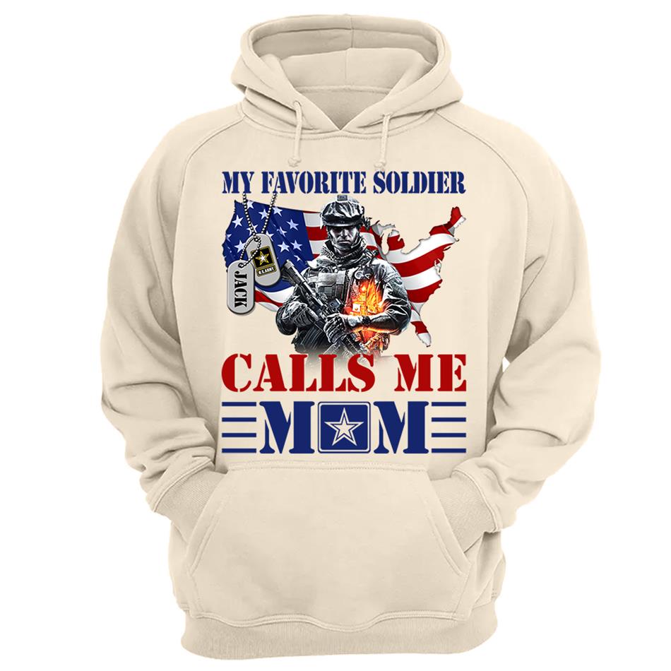 My Favorite Soldier Calls Me Mom Custom Shirt For Military Army Mom Dad Sister 4th July Shirt H2511 Trna
