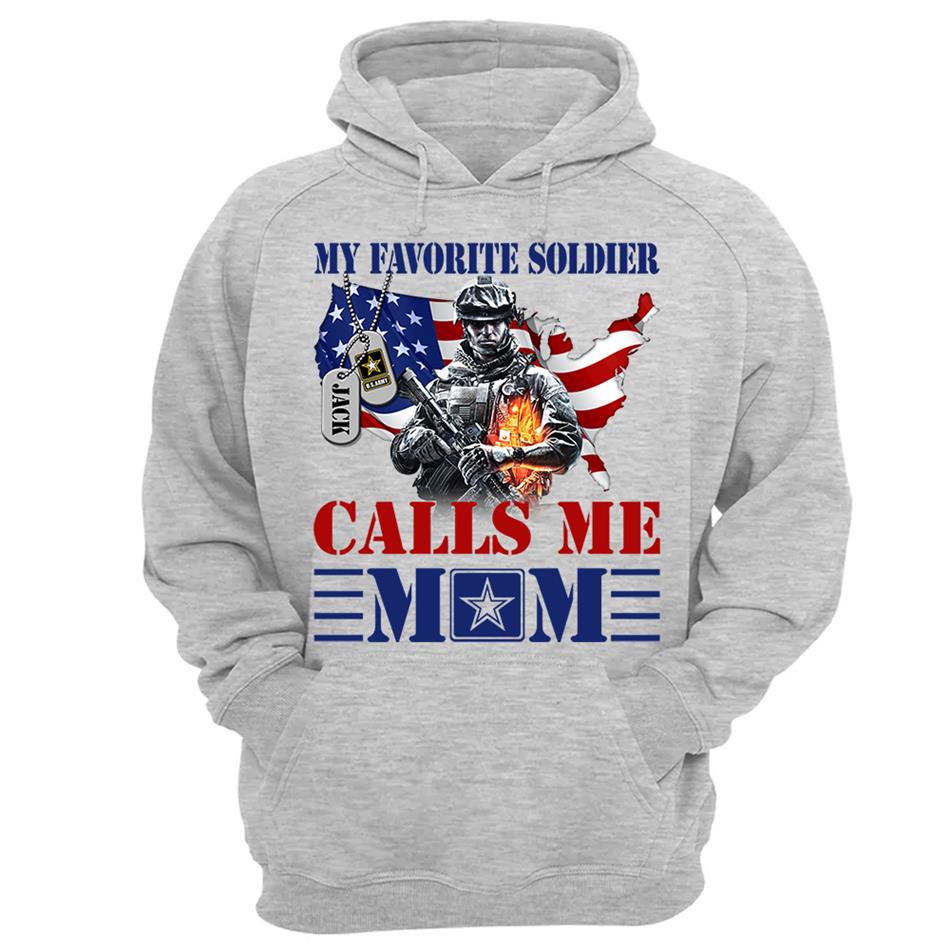 My Favorite Soldier Calls Me Mom Custom Shirt For Military Army Mom Dad Sister 4th July Shirt H2511 Trna