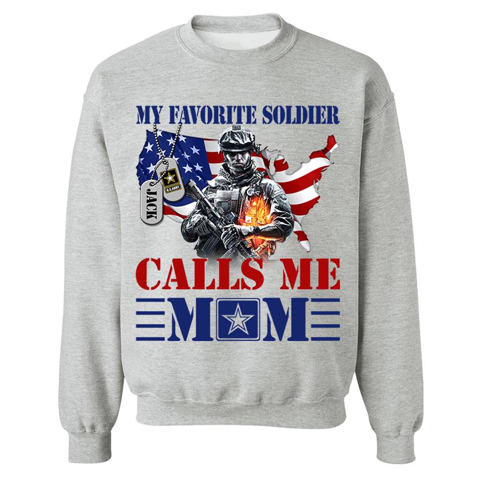 My Favorite Soldier Calls Me Mom Custom Shirt For Military Army Mom Dad Sister 4th July Shirt H2511 Trna