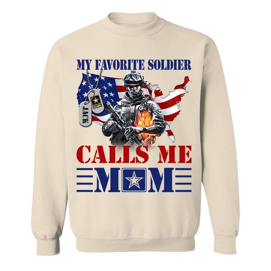 My Favorite Soldier Calls Me Mom Custom Shirt For Military Army Mom Dad Sister 4th July Shirt H2511 Trna