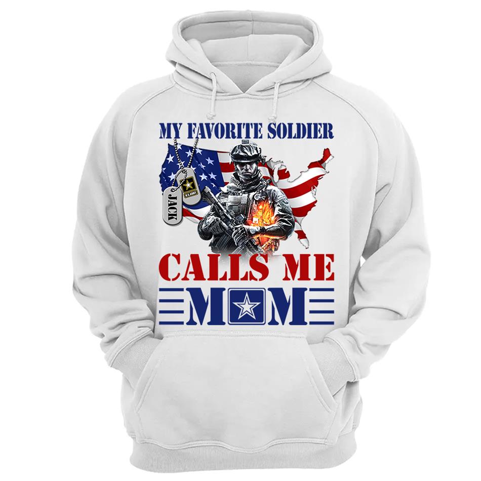 My Favorite Soldier Calls Me Mom Custom Shirt For Military Army Mom Dad Sister 4th July Shirt H2511 Trna