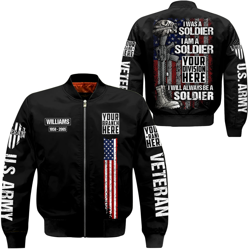 I Was A Soldier I Am A Soldier I Will Always Be A Soldier Personalized All Over Print Shirt For Veteran H2511