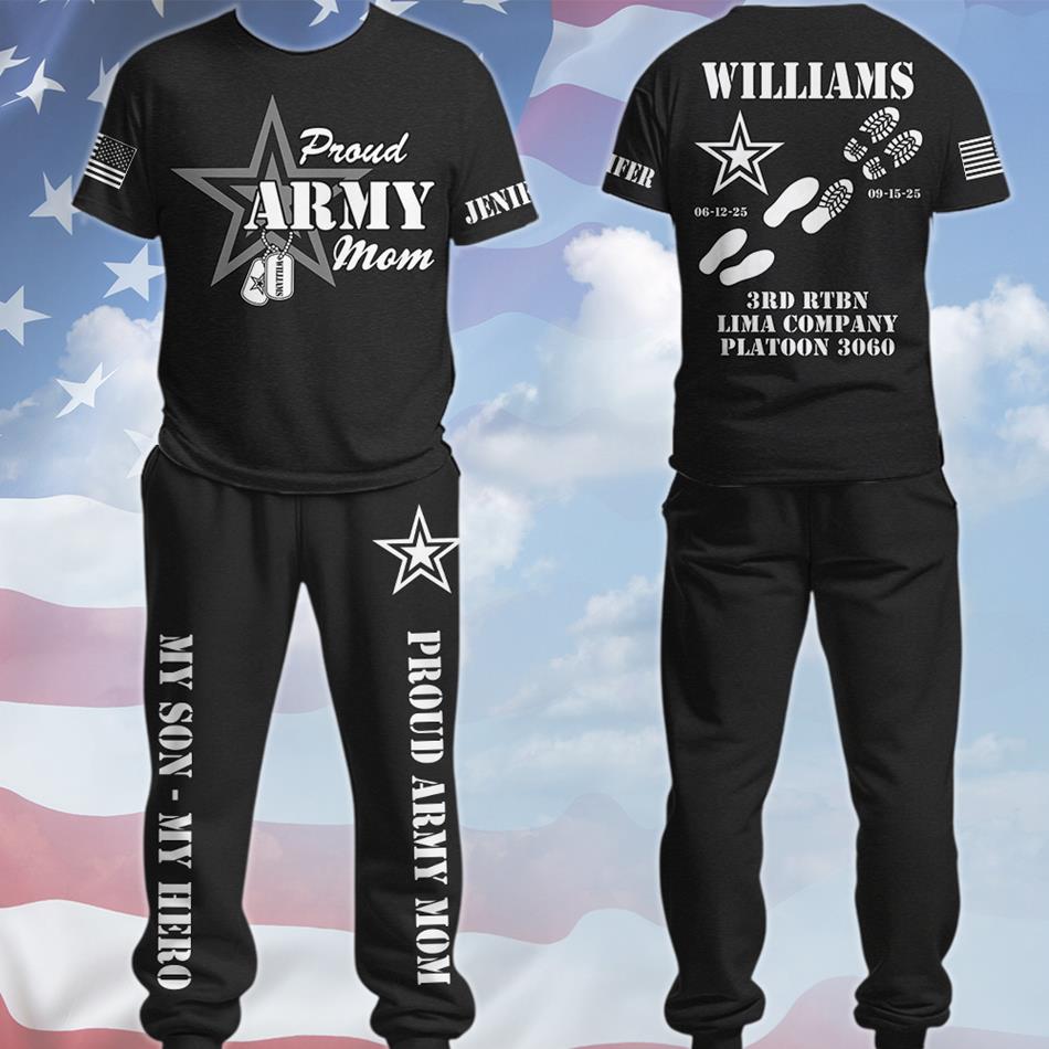 Proud Army Mom My Son My Hero Custom All Over Print Shirt Pant Gift For Military Mom Dad Family Members Shirt H2511