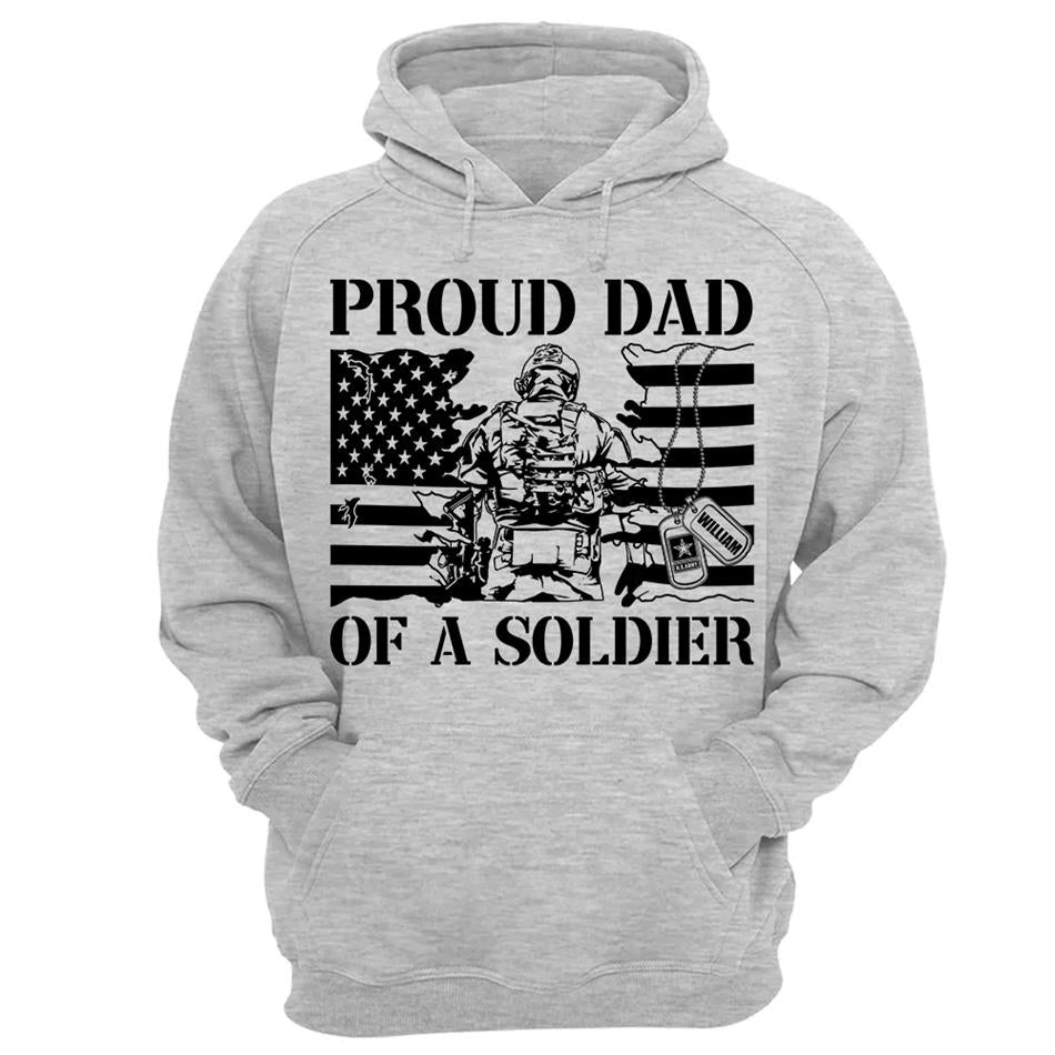Proud Dad Of A Soldier Custom Shirt For Dad Mom Grandpa Military Family Day Fathers Day Shirt H2511 Trna