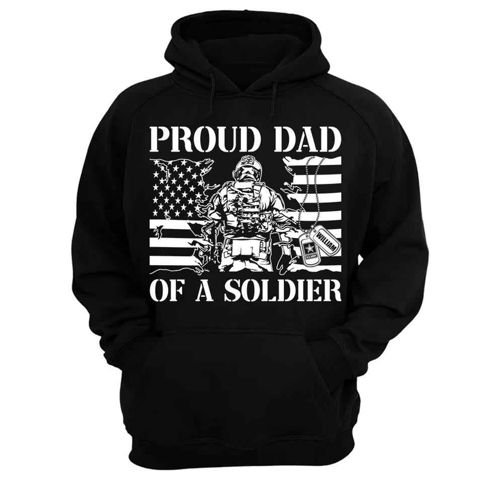 Proud Dad Of A Soldier Custom Shirt For Dad Mom Grandpa Military Family Day Fathers Day Shirt H2511 Trna