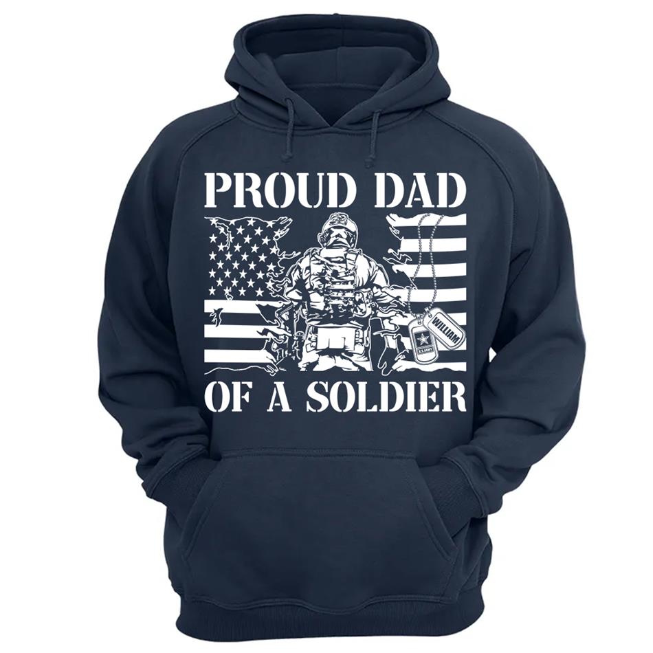 Proud Dad Of A Soldier Custom Shirt For Dad Mom Grandpa Military Family Day Fathers Day Shirt H2511 Trna