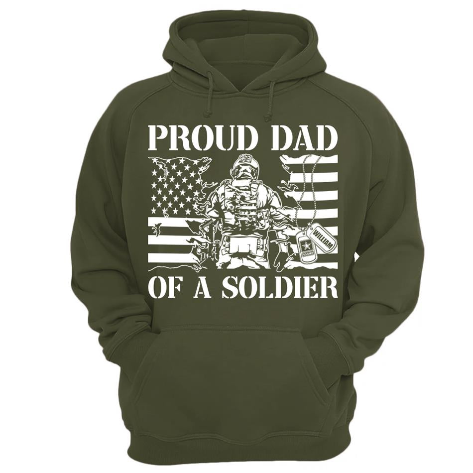 Proud Dad Of A Soldier Custom Shirt For Dad Mom Grandpa Military Family Day Fathers Day Shirt H2511 Trna