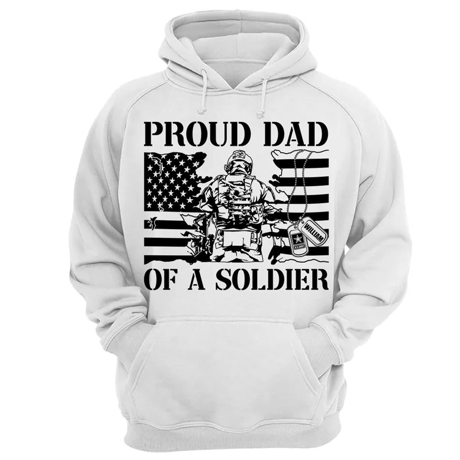 Proud Dad Of A Soldier Custom Shirt For Dad Mom Grandpa Military Family Day Fathers Day Shirt H2511 Trna