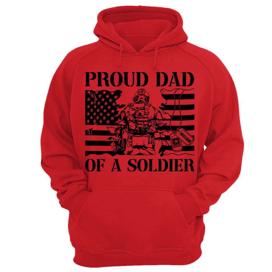 Proud Dad Of A Soldier Custom Shirt For Dad Mom Grandpa Military Family Day Fathers Day Shirt H2511 Trna