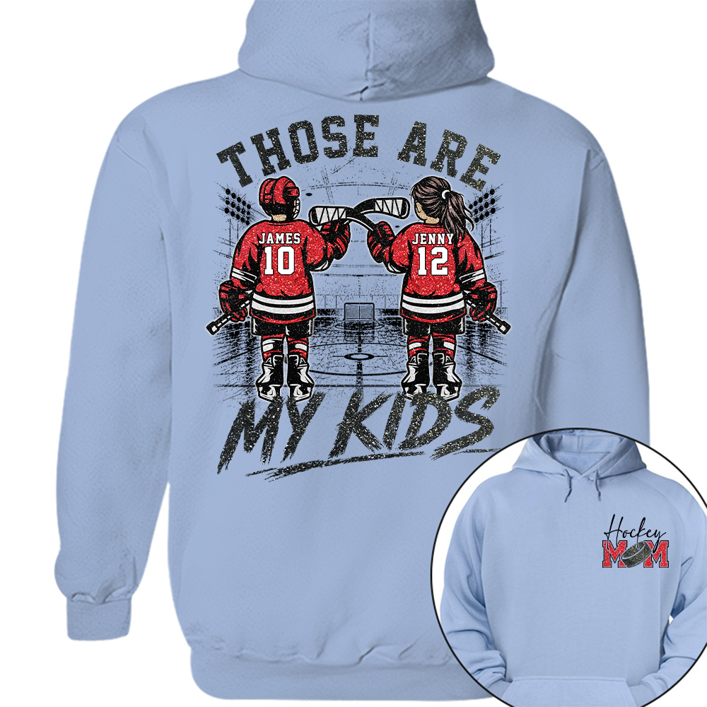 Personalized  Ice Hockey Mom Shirt, Custom Those Are My Boys T-Shirt, Team Name & Player Number Tee, Ice Hockey Mom Gift Na02 Hv01