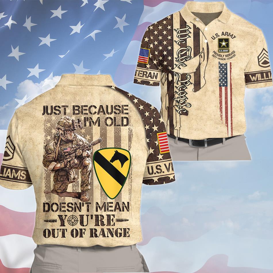 Just Because I'm Old Doesn't Mean You're Out of Range We Vintage The People Skull All Over Print Shirt For US Veteran USA Flag Shirt H2511 Trna