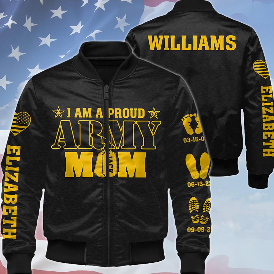 I Am A Proud Army Mom Custom Date Anniversary All Over Print Shirt Hoodie For US Military Mom Dad Family Gift H2511 Trna