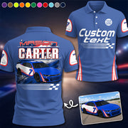 Custom Photo Race Car Polo Shirt - Personalized Shirt For Racing Fan A2110 Pt99