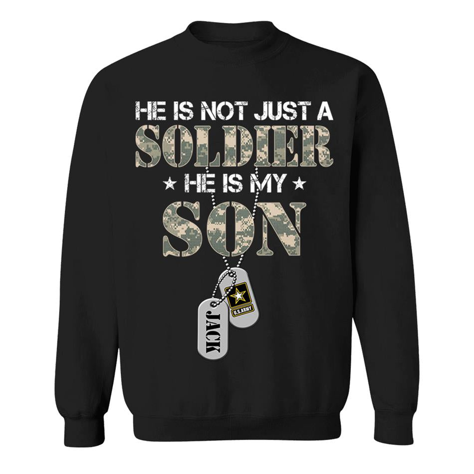 He Is Not Just A Soldier He Is My Son Custom Soldier Name on Dogtags, Military Graduate Familes Shirt H2511 Trna