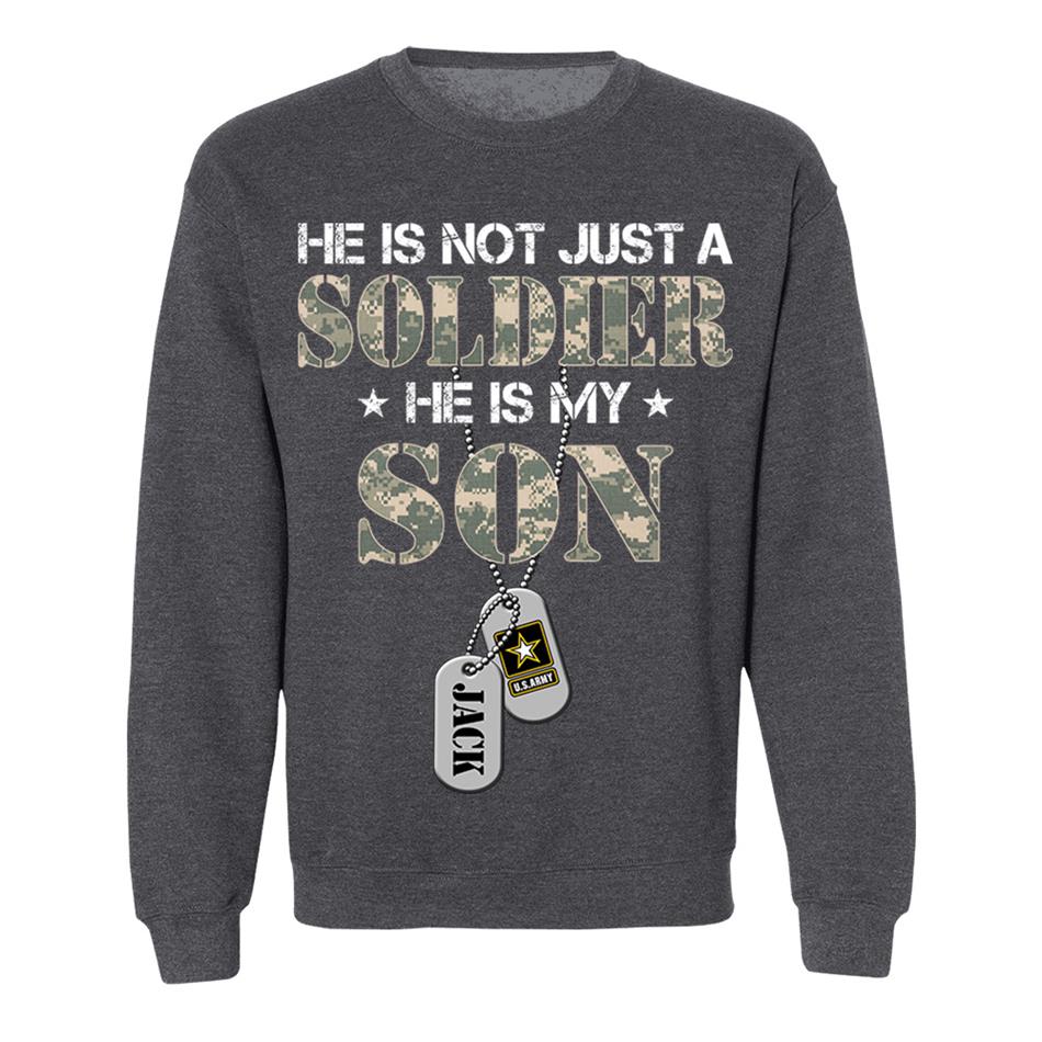He Is Not Just A Soldier He Is My Son Custom Soldier Name on Dogtags, Military Graduate Familes Shirt H2511 Trna