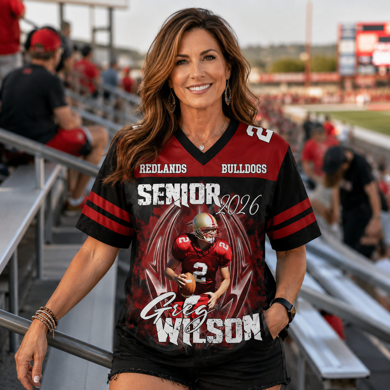 Custom Photo Football Jersey Shirt For Football Family Game Day Shirt H2511