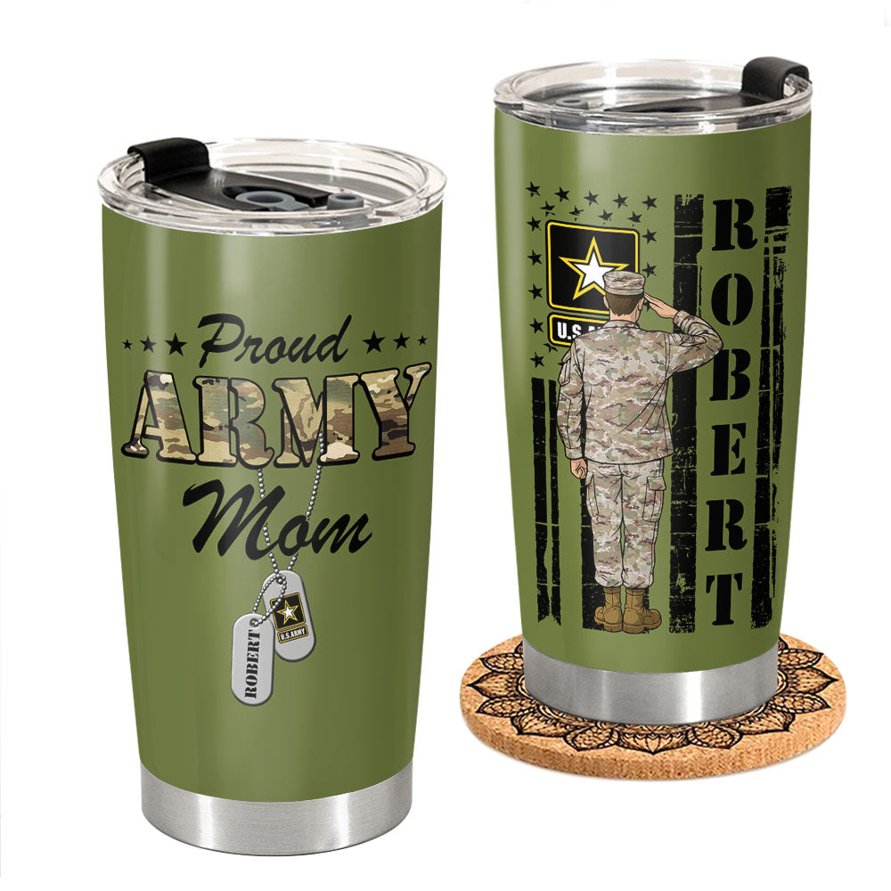 Proud Army Mom Dad Tumbler Custom Camouflage Tumbler For Proud Military Family Members H2511 Trna