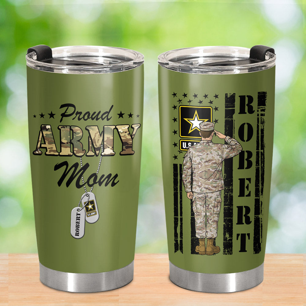 Proud Army Mom Dad Tumbler Custom Camouflage Tumbler For Proud Military Family Members H2511 Trna