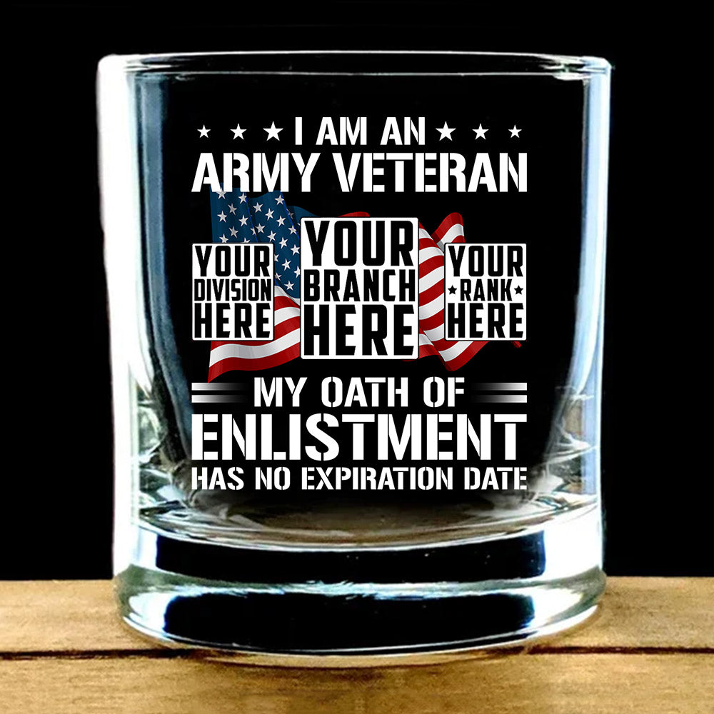 I Am A Veteran My Oath of Enlistment Has No Expiration Date Custom All Branches Glasses Gift For Veteran H2511