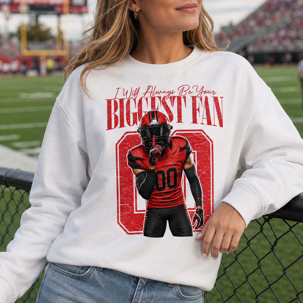 Personalized I'll Be Your Biggest Fan, Custom Photo Football Player Shirt, Gift For Football Mom, Dad, Family Vr2 