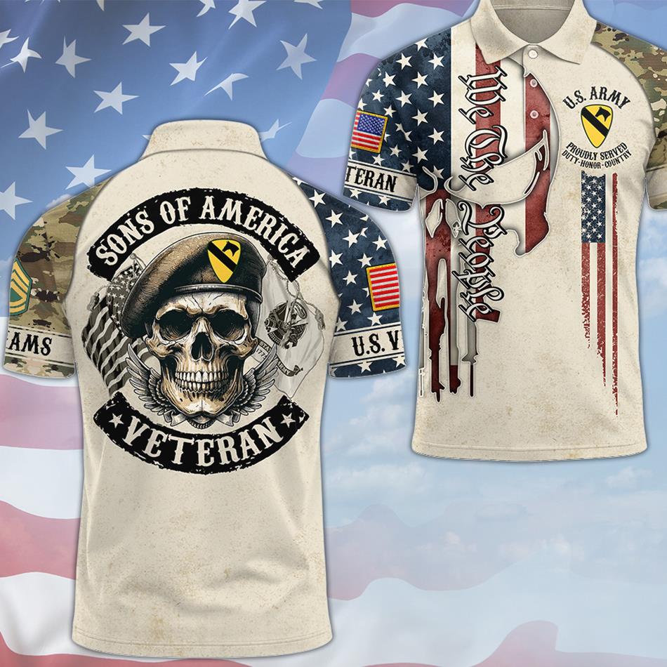 Sons Of America Veteran Personalized All Over Print Shirt Hoodie Gift For Proud US Veteran Proudly Served Skull Shirt H2511