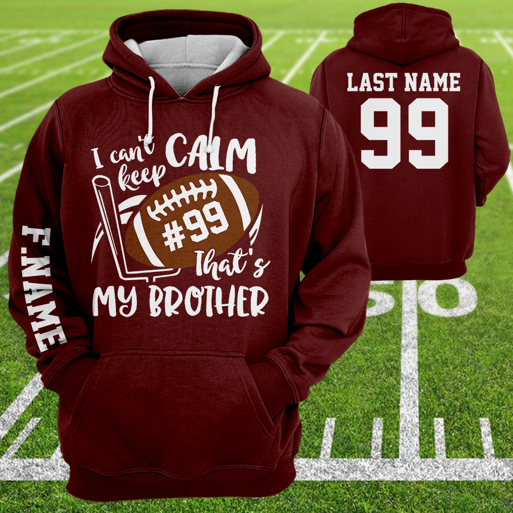 Personalized Shirt I Can't Keep Calm That's My Son All Over Print Shirt For Football Mom Grandma Sport Game Day Shirt H2511