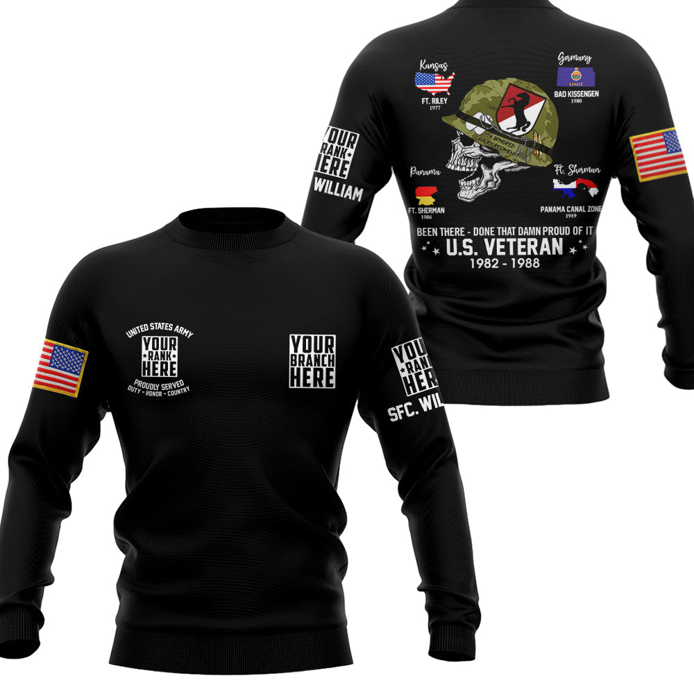 Personalized Shirt US Veteran World Tour All Over Print Shirt Custom All Branches Division Rank Shirt For Veteran H2511