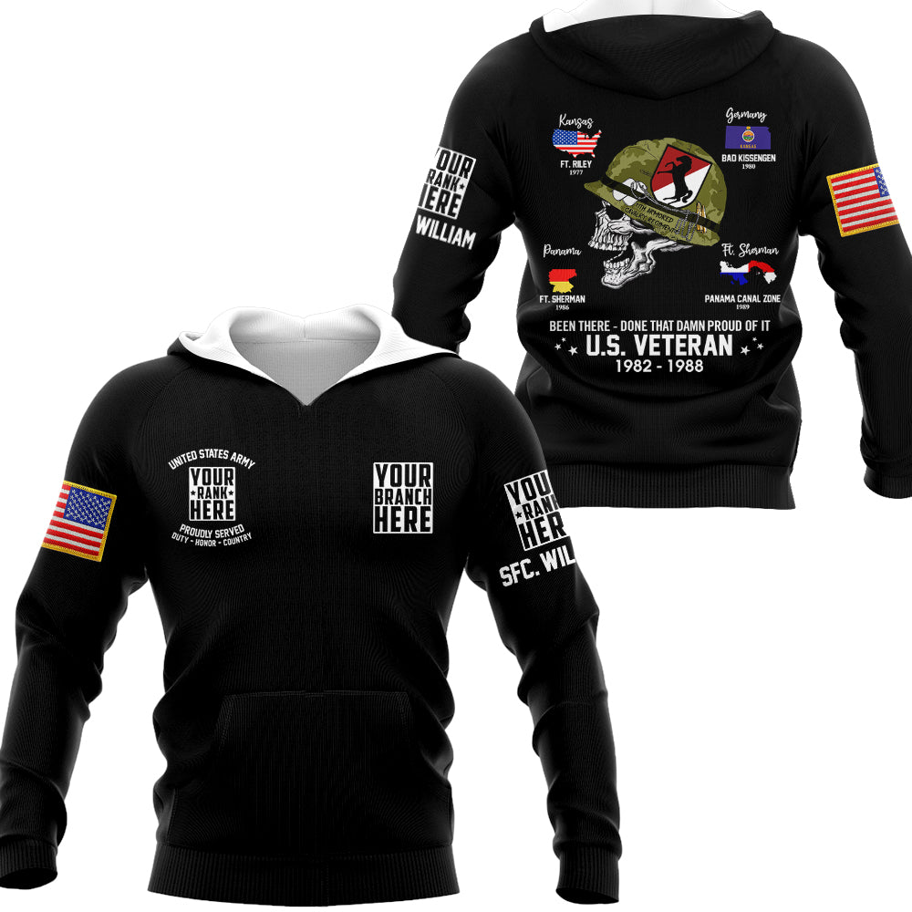 Personalized Shirt US Veteran World Tour All Over Print Shirt Custom All Branches Division Rank Shirt For Veteran H2511