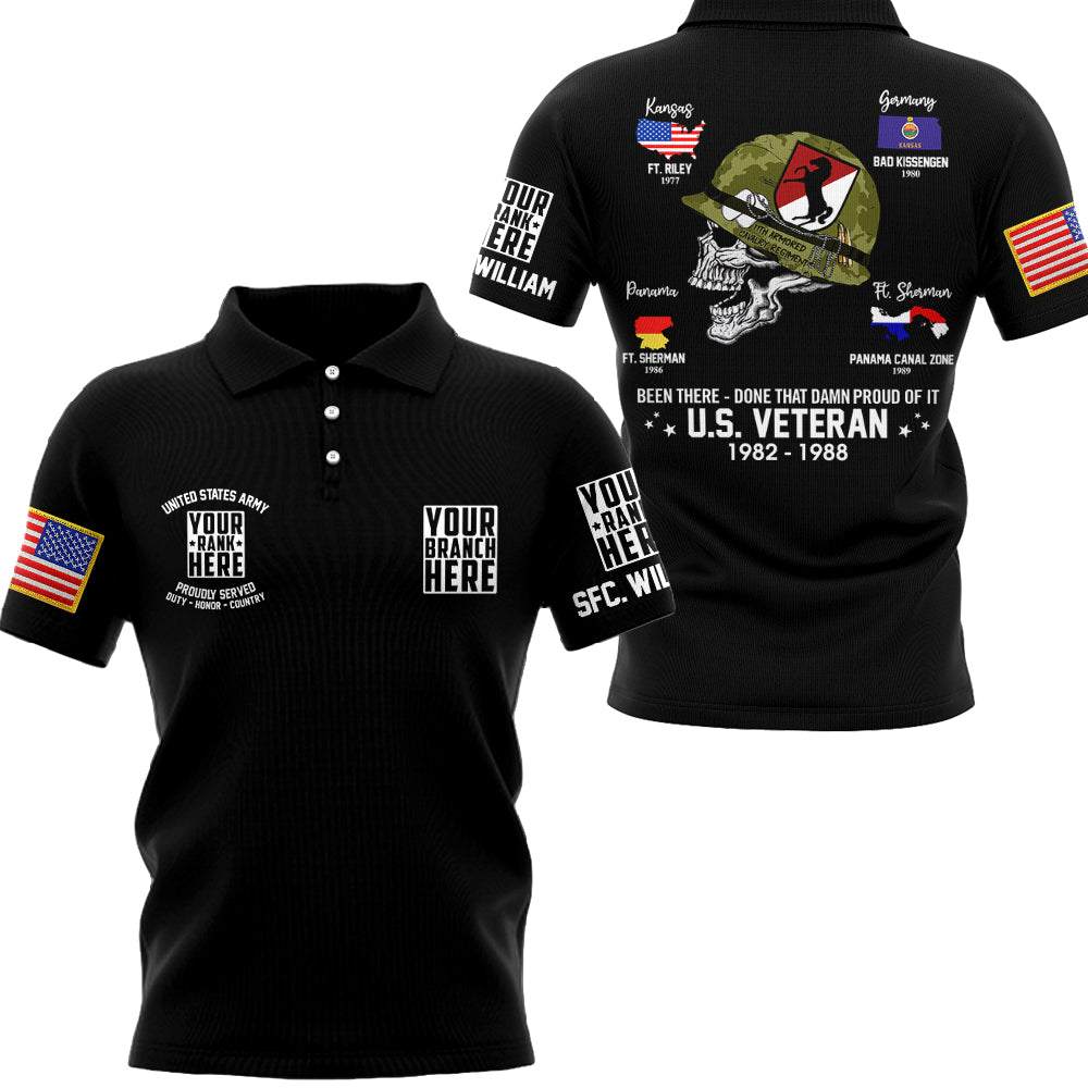 Personalized Shirt US Veteran World Tour All Over Print Shirt Custom All Branches Division Rank Shirt For Veteran H2511