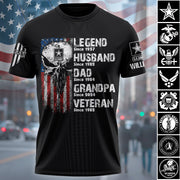 US Veteran Custom Shirt Legend Husband Daddy Grandpa Veteran Personalized Gift For Veteran H2511 Trna