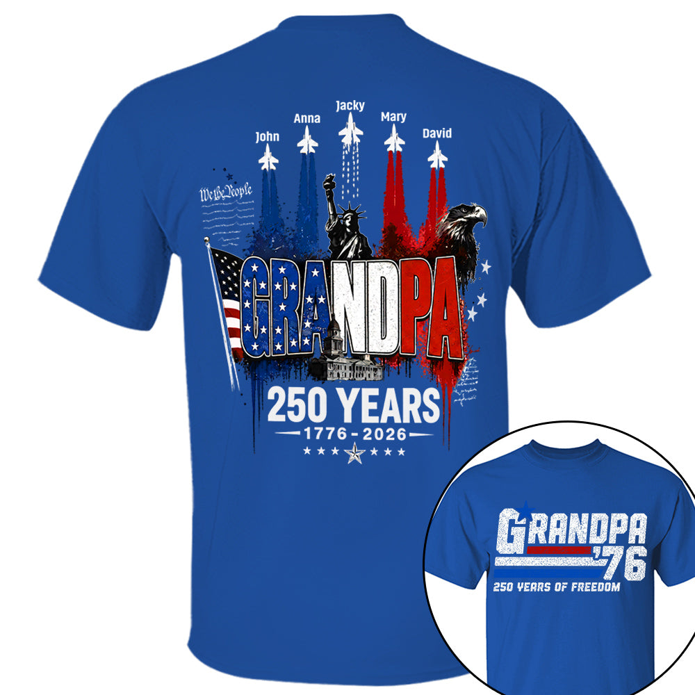 Personalized Dad Grandpa Nation Flag American 250th Anniversary Shirt - Semiquincentennial 1776-2026 Shirt - Cool Father's Day Gift For Dad, Grandpa T1807 VH01