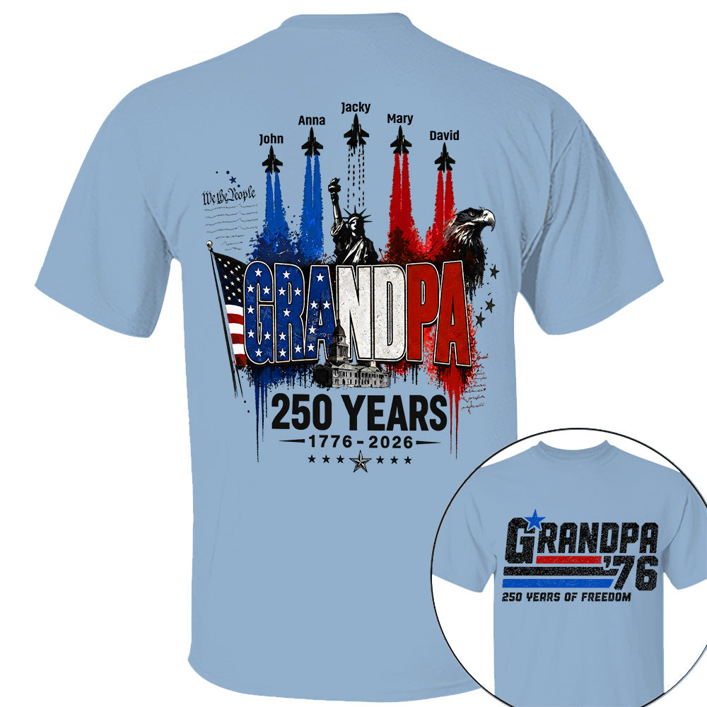Personalized Dad Grandpa Nation Flag American 250th Anniversary Shirt - Semiquincentennial 1776-2026 Shirt - Cool Father's Day Gift For Dad, Grandpa T1807 VH01