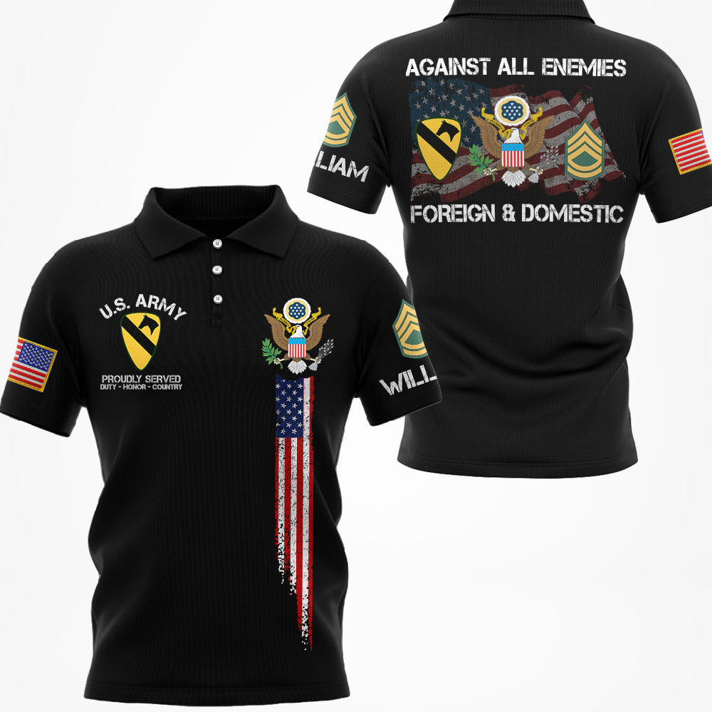 Against All Enemies Foreign And Domestic Personalized All Over Print Shirt For Veteran H2511