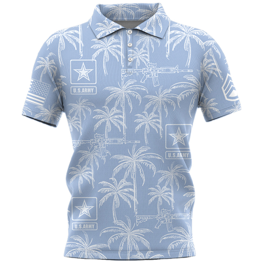 Palm Tree Men's Resort 3D All Over Print Polo Shirt Man Hawaiian Vacation Beach Pique Shirt H2511 Do99
