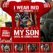 I Wear Red On Fridays For My Son Support Our Troops Personalized Shirt For Proud Military Dad Mom Family H2511 Trna
