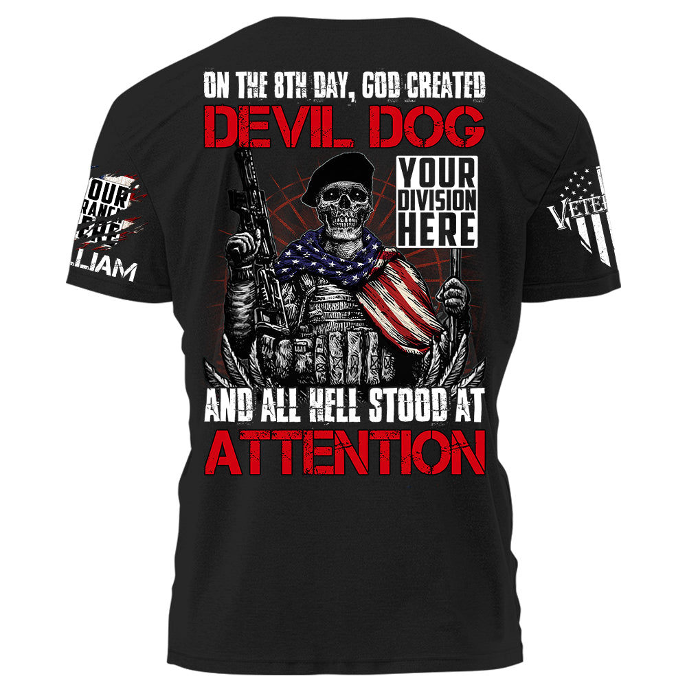 On The 8th God Created Devil Dog And All Hell Stood At Attention Personalized Shirt For Veteran Birthday Veterans Day Gift H2511