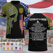 Veteran's Creed Skull Personalized All Over Print Shirt Hoodie Custom Division Rank Shirt Gift For US Veterans H2511 Trna