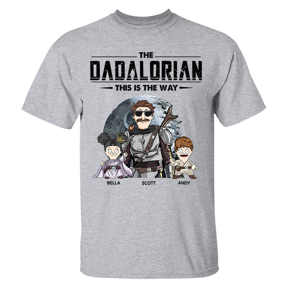The Dadalorian This Is The Way Personalized Shirt Gift For Dad - Custom Nickname With Kids Vr2 New Nh00