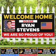 Personalized Welcome Home Soldier Military Graduation Banner Congratulations Soldier We Are So Proud Of You Congrats Sign for Your Soldier's Big Day H2511 Trna